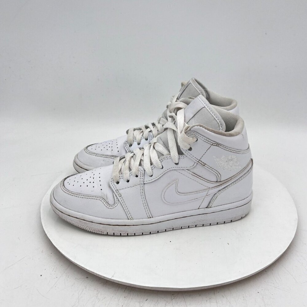 Nike Air Jordan 1 Women Size 5.5 DV0991 111 Triple White Mid Top Basketball Shoe